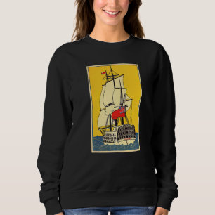 Klassisches Fregattensegelschiff Kanonen Segel Alt Sweatshirt