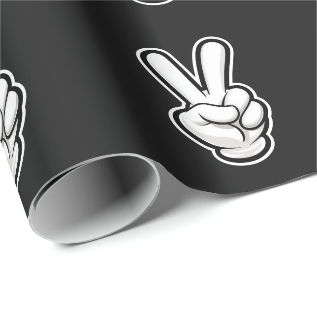 Klassisches Friedenshand-Symbol-Icon Geschenkpapier (Rolleneckpunkt)