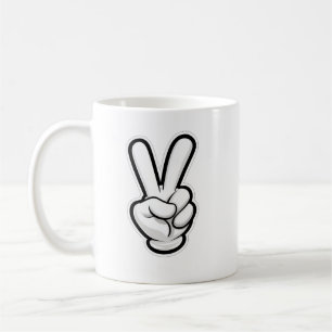 Klassisches Friedenshand-Symbol-Icon Kaffeetasse