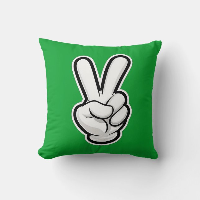 Klassisches Friedenshand-Symbol-Icon Kissen (Vorderseite)