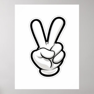 Klassisches Friedenshand-Symbol-Icon Poster