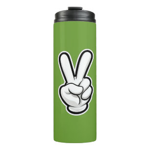 Klassisches Friedenshand-Symbol-Icon Thermosbecher