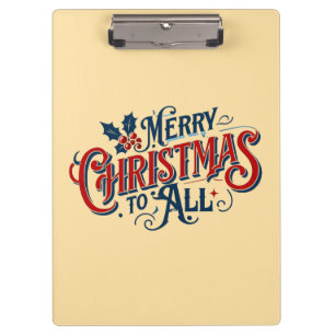 Klassisches Frohe Weihnachten an Alle Festliche Fe Klemmbrett