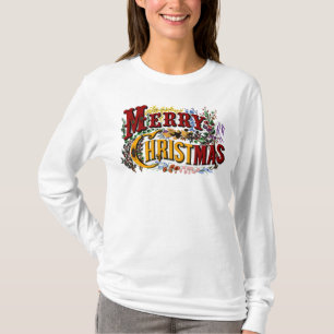 Klassisches "Frohe Weihnachten" Farbige T-Shirt