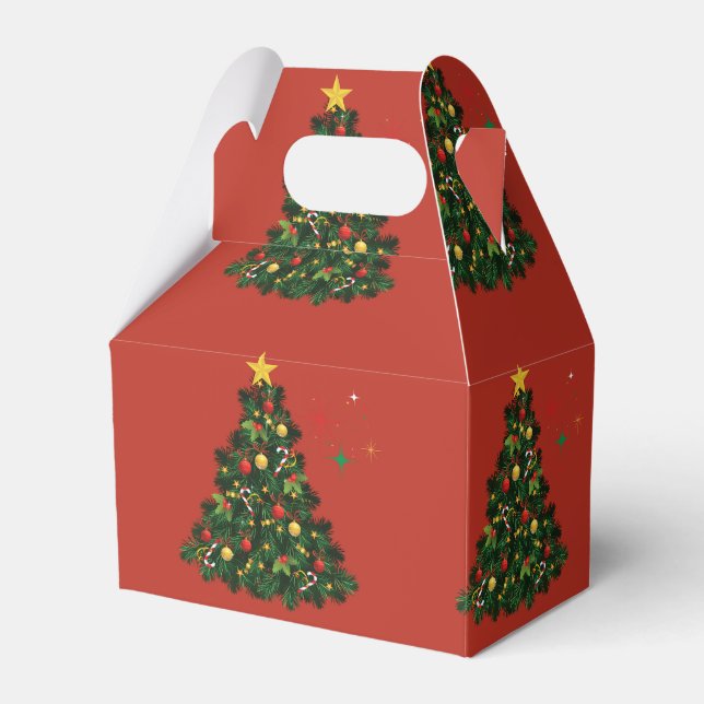 Klassisches Frohe Weihnachten Geschenkschachtel (Vorderseite)