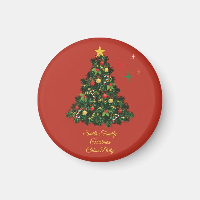 Klassisches Frohe Weihnachten Magnet (Vorne)