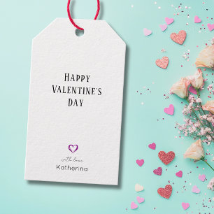 Klassisches Frohes Valentinstag Lila Kleines Herz Geschenkanhänger