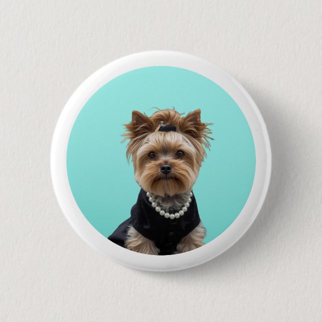 Klassisches Frühstücksposter Yorkshire Terrier Yor Button (Vorderseite)