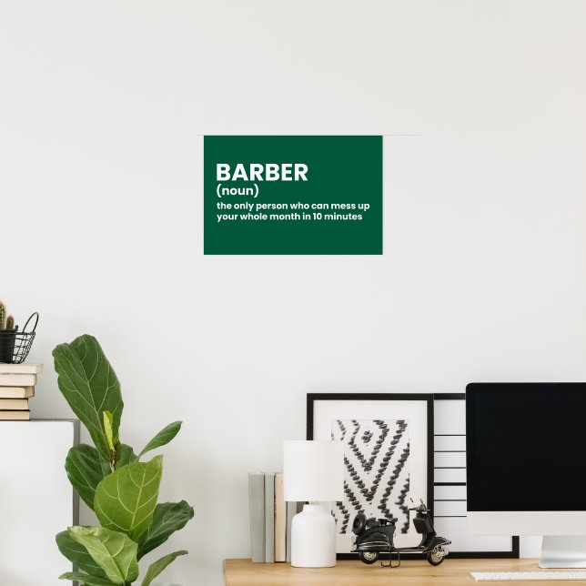 Klassisches Funny Barber Definition Poster (Heimbüro)
