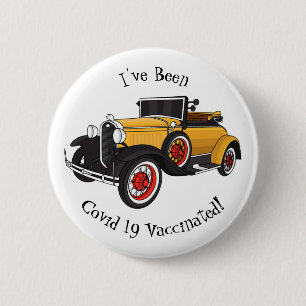 Klassisches gelbes Auto 1931 Button