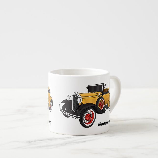 Klassisches gelbes Auto 1931 Espressotasse (Vorderseite Rechts)