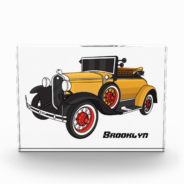 Klassisches gelbes Auto 1931 Fotoblock (Vorderseite)