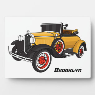 Klassisches gelbes Auto 1931 Fotoplatte