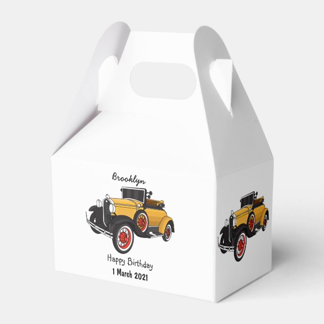 Klassisches gelbes Auto 1931 Geschenkschachtel (Vorderseite)