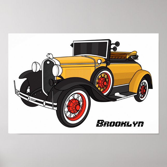 Klassisches gelbes Auto 1931 Poster (Vorne)