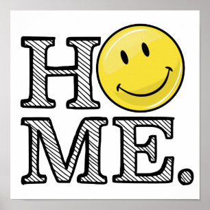 Klassisches gelbes glückliches Gesicht   Aufwärmen Poster