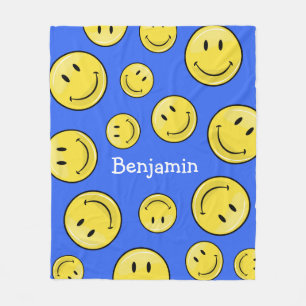 Klassisches gelbes glückliches Gesicht Fleecedecke