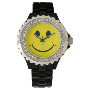 Klassisches gelbes Happy-Face der 70er Armbanduhr