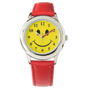 Klassisches gelbes Happy-Face der 70er Armbanduhr