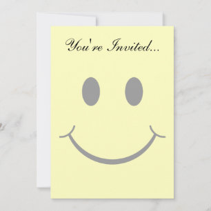 Klassisches gelbes Happy Face der 70er Einladung