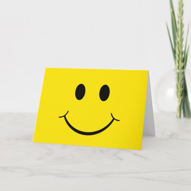 Klassisches gelbes Happy-Gesicht der 70er Jahre Karte (Vorderseite)