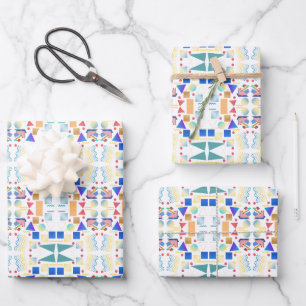 Klassisches geometrisches abstraktes Muster der 19 Geschenkpapier Set