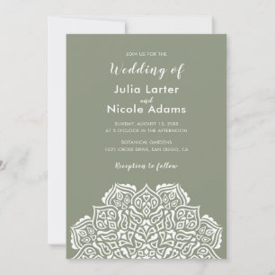 Klassisches geometrisches Mandala-Muster Hochzeit Einladung