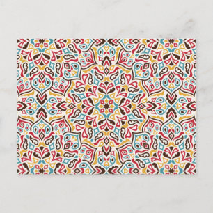 Klassisches geometrisches Mandala-Muster Hochzeit Postkarte