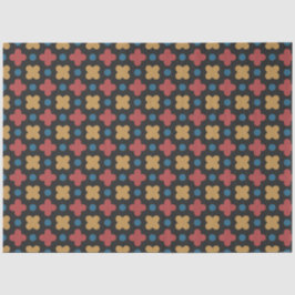 Klassisches geometrisches rotes gelbes Seidenpapie Seidenpapier