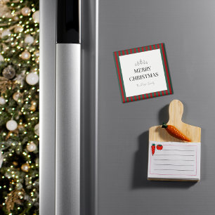 Klassisches gestreiftes Weihnachtsquadrat Magnet