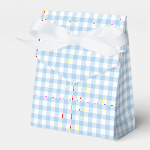Klassisches Gingham Babyblau Geschenkschachtel