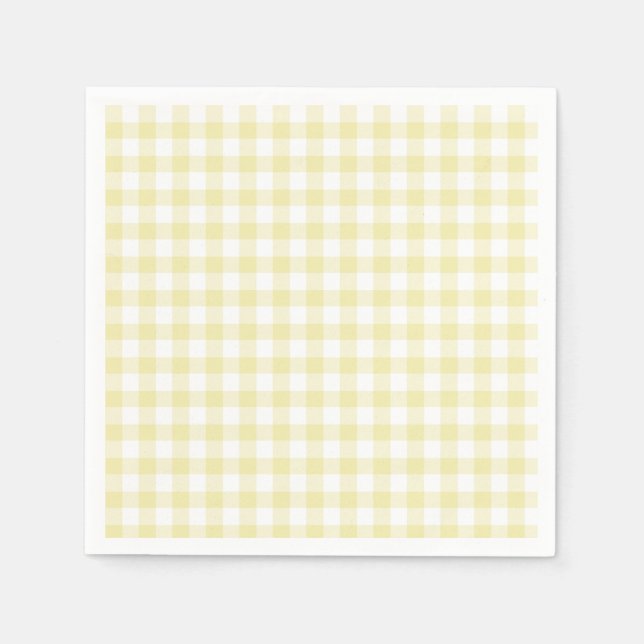 Klassisches Gingham Buttergelb Serviette (Vorderseite)