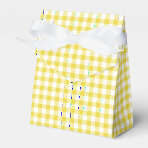 Klassisches Gingham Gelbgold Geschenkschachtel