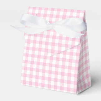 Klassisches Gingham Hellrosa Geschenkschachtel