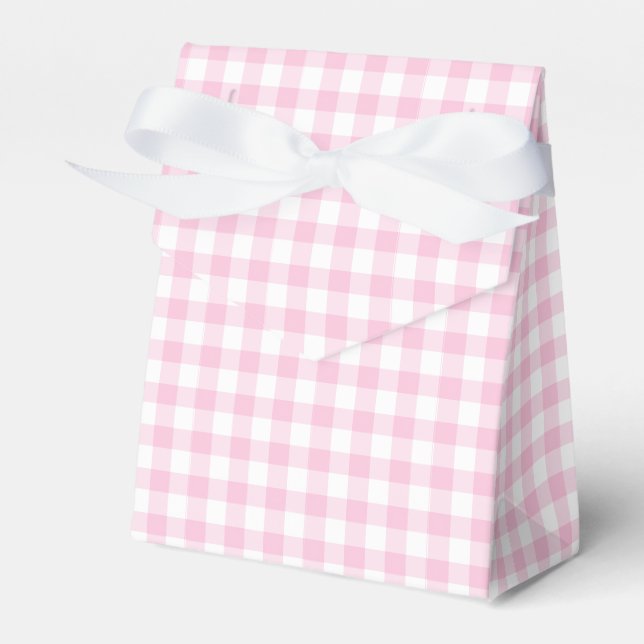 Klassisches Gingham Hellrosa Geschenkschachtel (Vorderseite)