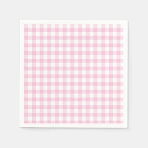 Klassisches Gingham Hellrosa Serviette