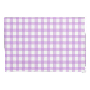 Klassisches Gingham-Karo-Karo-Muster Lila Kissenbezug