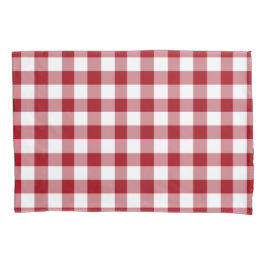 Klassisches Gingham-Muster in Rot und Weiß Kissenbezug
