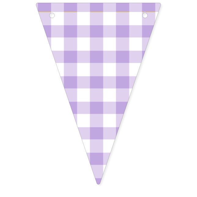 Klassisches Gingham Soft Lavendel Wimpelkette (Erste Fahne)