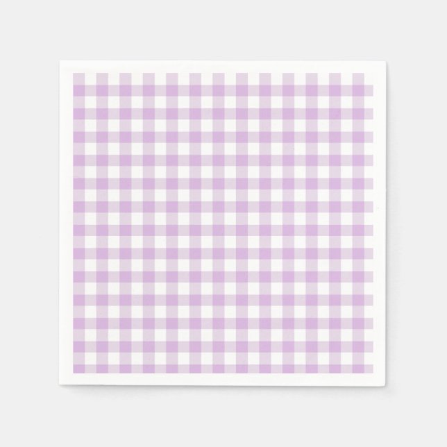 Klassisches Gingham Soft Lilac Serviette (Vorderseite)
