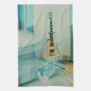 klassisches Gitarre-Geschenk für Papa Geschirrtuch