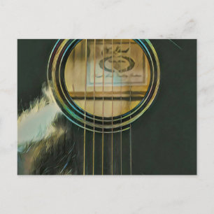klassisches Gitarrengeschenk für Papa Postkarte