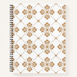 "Klassisches Gitter" Geometrisches Blumen-Hardcove Notizbuch