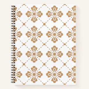 "Klassisches Gitter" Geometrisches Blumen-Hardcove Notizbuch