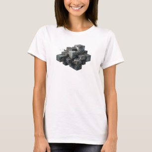 Klassisches Gold Abstract Cubes Grafikdesign T-Shirt