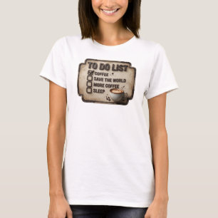 Klassisches Gold COFFEE ZUERST DIE WELT RETTEN T-Shirt