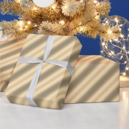Klassisches Gold Diagonal Stripe Wrapping Paper Geschenkpapier