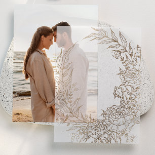 Klassisches Gold Floral Wreath Wedding Overlay
