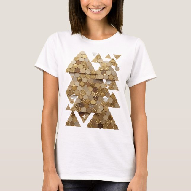 Klassisches Gold GOLDEN TREE Design T-Shirt (Vorderseite)