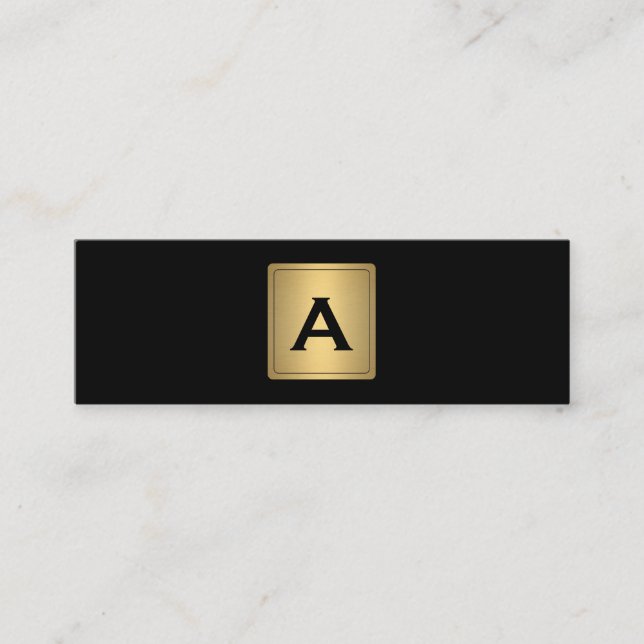 Klassisches Gold-Label mit Monogramm Mini Visitenkarte (Vorderseite)